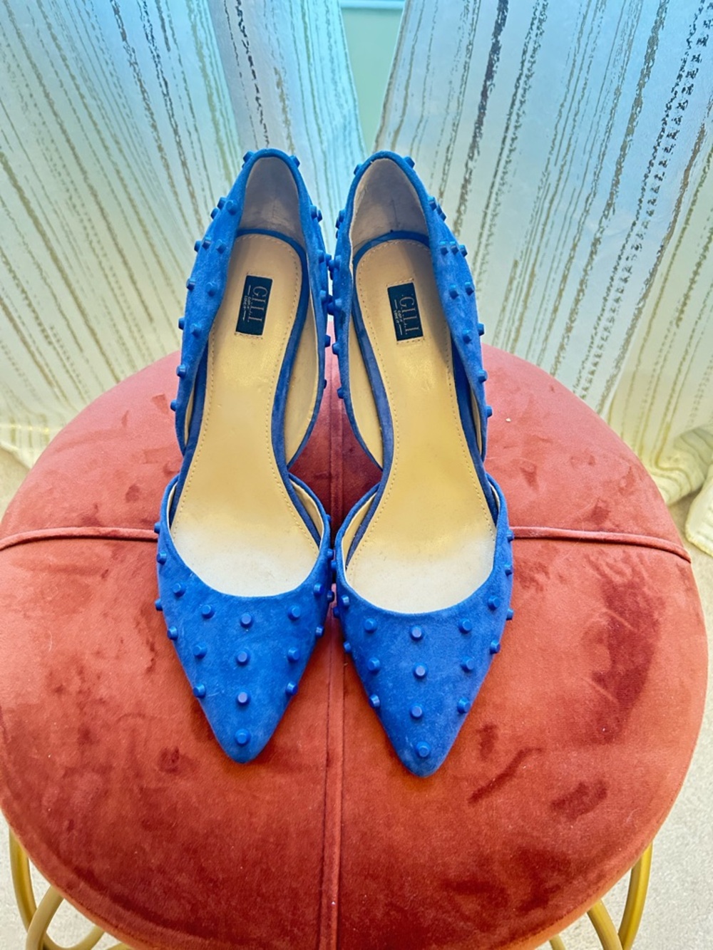 💙Electric Blue Studded Pointed-Toe Women’s Pumps💙